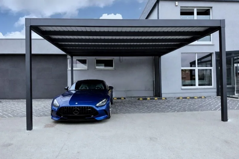 Aluminium-Carport mit Lamellenwand – Carportmontage Rheinpfalz