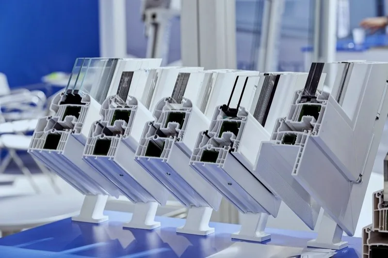 PVC-Fensterprofile im Querschnitt – Kunststoff, Aluminium und Holz-Aluminium