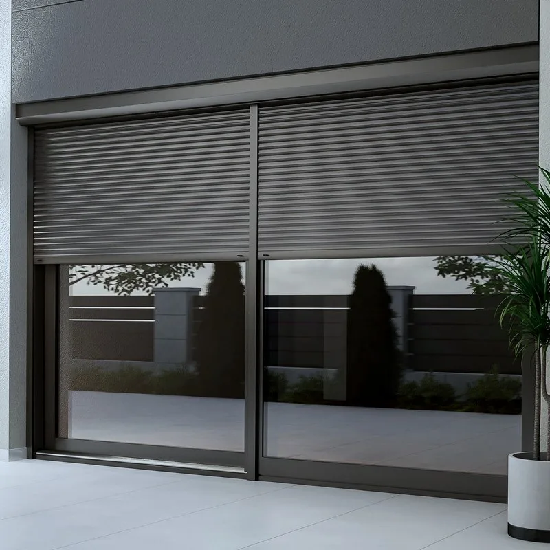 Rollladen halb geöffnet an modernem Fenster – Rollladenmontage Rheinpfalz